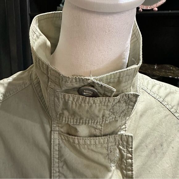 Free People Womens Parachute Jacket Military Green Slouchy Splatter Size Small - Picture 4 of 13